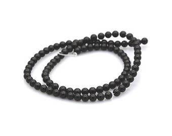 50 pearls of Agate black round 8mm