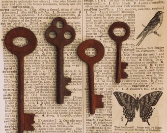 REAL Antique Vintage Iron Skeleton Keys From Deadwood South Dakota
