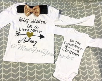 Bis sister/ Little Brother/ Coming Home Outfit/ Siblings/ Twins/ Matching/ Sibling Shirts