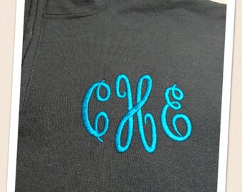 Monogram Sweatshirt, Quarter Zip Monogram Sweatshirt, Monogrammed Pullover, Embroidered Monogram Sweatshirt