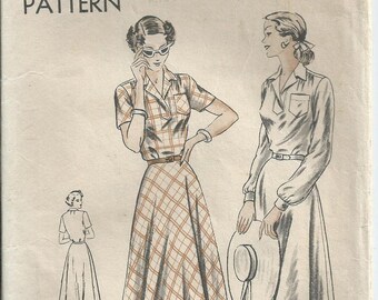 Shirt Waist Dress - Vogue Pattern 6380 - 1948