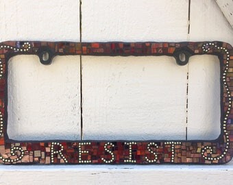 RESIST -Mosaic license plate frame