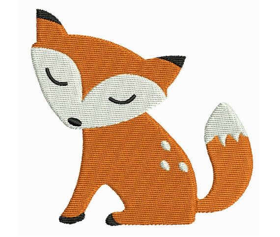 Download Mini Fox Machine Embroidery Design Fill Stitch Fox Cute Baby