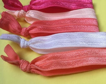 Pink Hair Ties, Coral Hair Ties, Hair Bows for Toddlers, Coral Hair Tie, Hair Tie Bracelet, Hair Bands, Elastic Hair Ties, Hair Elastic