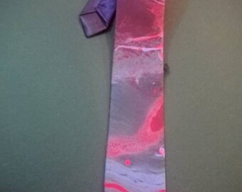 Hand painted pink-purple tie