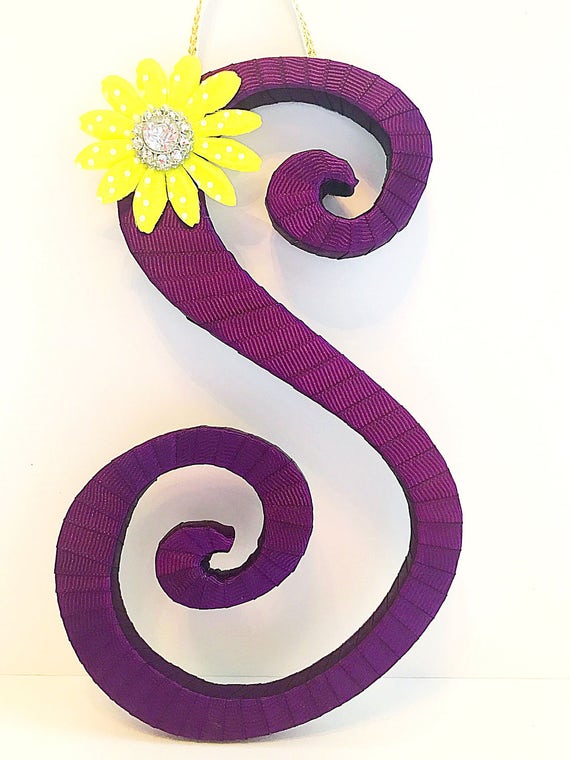 Spring Wreath Initial Front Door Decor Hawaiian Decor