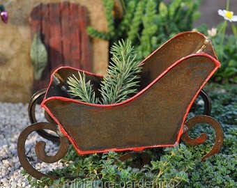 Sleigh for Miniature Garden, Fairy Garden