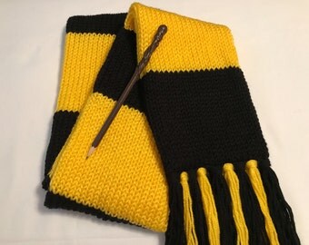 Hufflepuff scarf, Premium Harry Potter scarf, Adult Hufflepuff house scarf, Adult Harry Potter scarf, Adult Hufflepuff scarf, Hogwarts scarf
