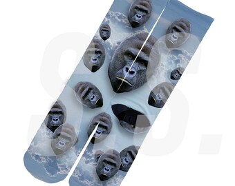 Custom Socks - Harambe Heaven! Gorilla RIP elites elite sock