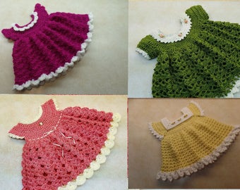 Awesome deal!!! Four Crochet Baby Dress Patterns DIGITAL DOWNLOAD ONLY