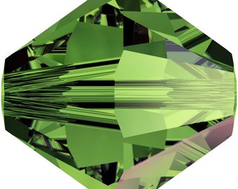 Swarovski Crystal Bicone Beads 5328 - 3mm 4mm 6mm 8mm -Dark Moss Green AB