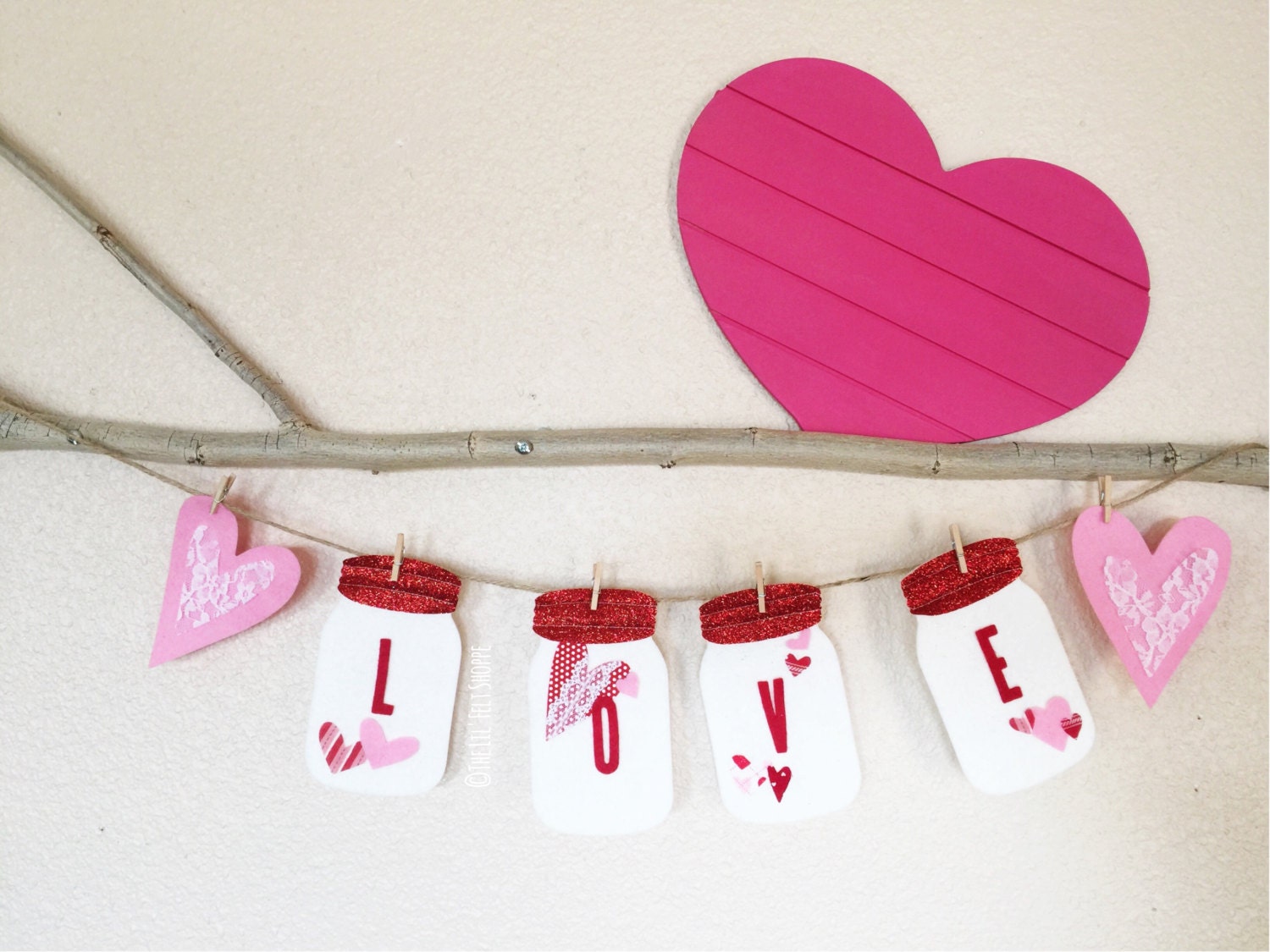 Valentines Valentines Banner Valentines by TheLilFeltShoppe