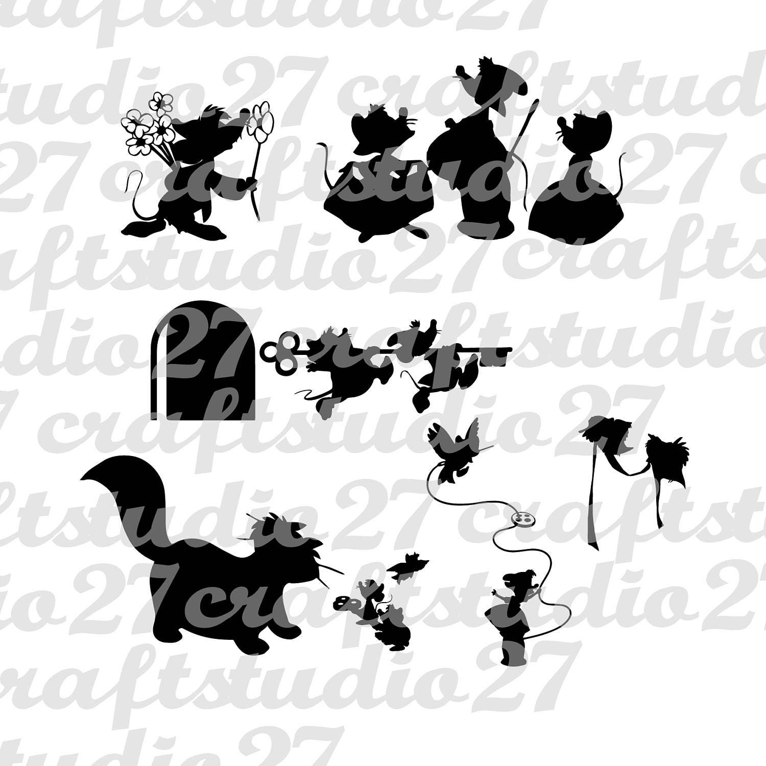 Super bundle! All Cinderella mice in 1 big deal! Digital files PDF, DXF