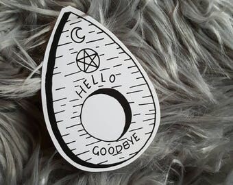 stickers, large stickers, planchette, ouija board, spirit board, Halloween stickers, Halloween decor,spiritual