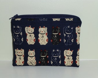 Lucky Cat Coin Purse, Lucky Cat Make Up Bag, Lucky Cat Bag, Chinese Lucky Cat, Make up Bag, Lucky Cat Crystals Bag, Chinese New Year Gift