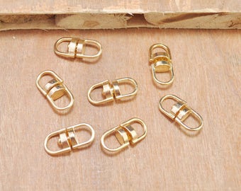 50pcs Gold Swivel Key Ring Connectors Perfect for Key Chain Designs--18x8mm