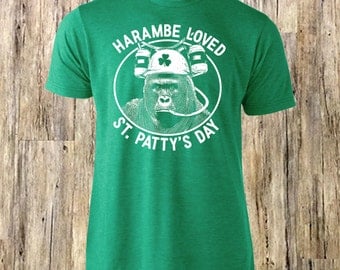 Harambe Loved St Patty's Day | Funny St Patricks Day T shirt | Harambe Tee | Harambe Shirt | Irish Harambe