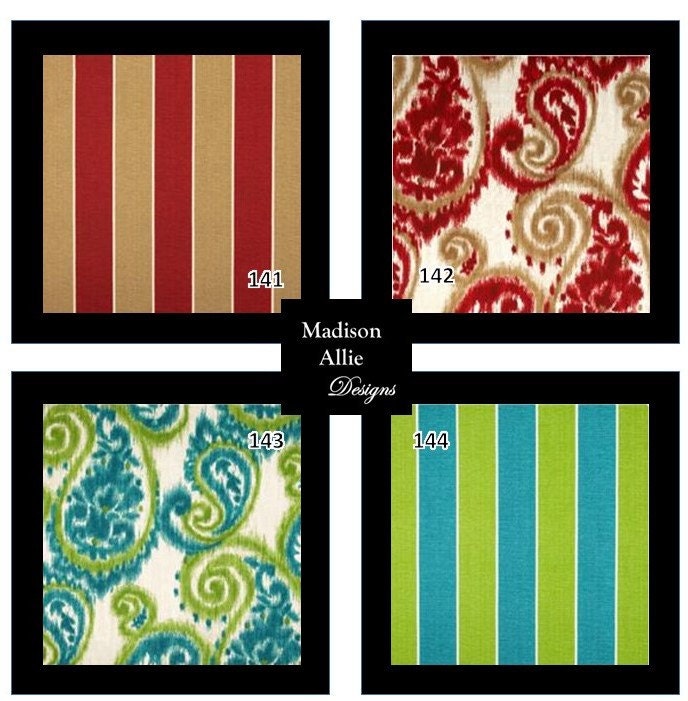 Custom Order Pillow Cover Colors Stripes Paisley Red Brown