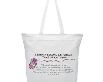 Knitting Tote Bag, Knitting Bag, Knitting Organizer, Bag for Knitting, Tote Bag for Knitting, Knitting Humor,Funny Knitting,Knitting Storage