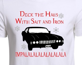 Supernatural Christmas shirt - Dean Winchester - Sam Winchester - Castiel - Crowley - Deck the halls - Supernatural Holiday shirt