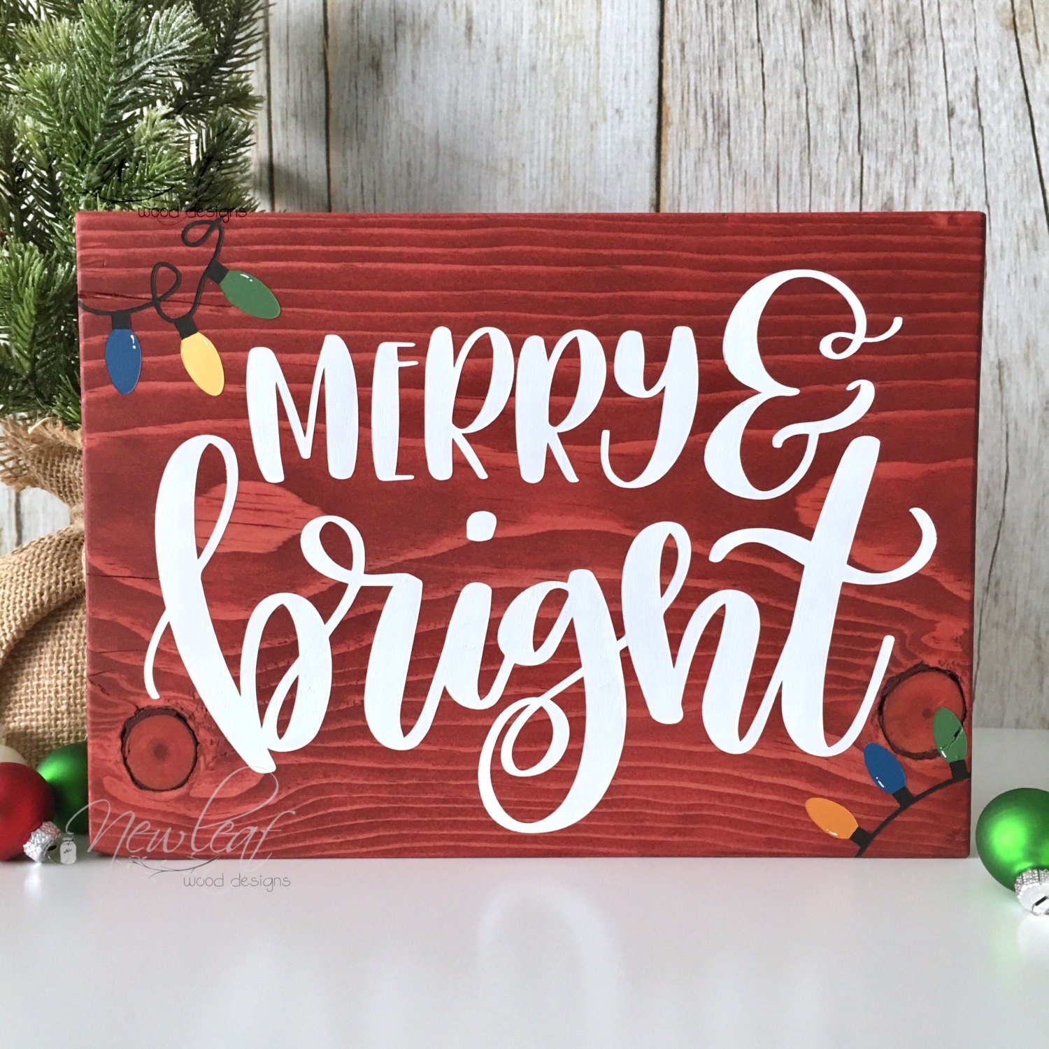 Merry And Bright Sign Christmas Decoration Merry Sign