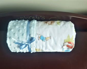 Peter Rabbit Blanket - Minky Baby Blanket - Peter Rabbit Nursery - Beatrix Potter Nursery - Nursery bedding - Baby Shower Gift - Baby Gift