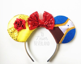 Beauty and the Beast Ears, Belle Ears, Belle Mickey Ears, Disney Inspired Beauty and the Beast Ears, PRE ORDER, Beast Ears, Belle Minnie Ear