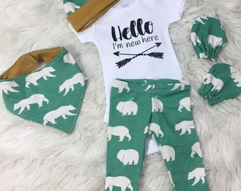 baby boy homecoming outfit, coming home outfit boy, hello I'm new here, newborn boy outfit set, baby boy shower gift, baby boy outfit