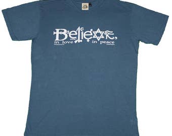 T137 - Believe in Love, in Peace hemp organic cotton blend T-Shirt