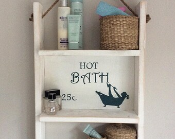 floating ladder shelf for bathroom