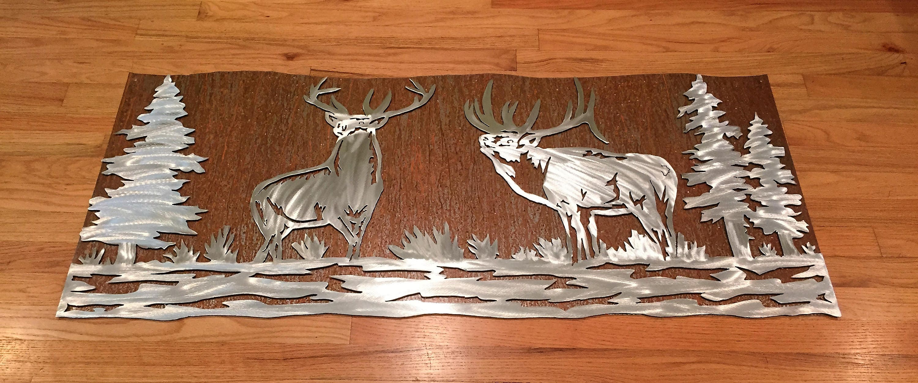 Elk artwork. Metal wall art, Nature scene, Wildlife, Forest, Bear