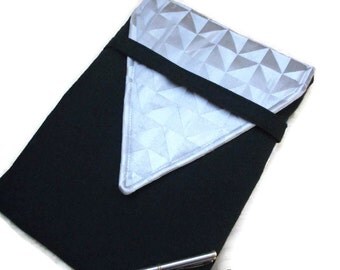 Macbook pro sleeve, 12" laptop cover, Macbook air case, iPad pro 12.9 case, Lenovo Yoga, Chromebook case, 12" Mac book,silver & black sleeve