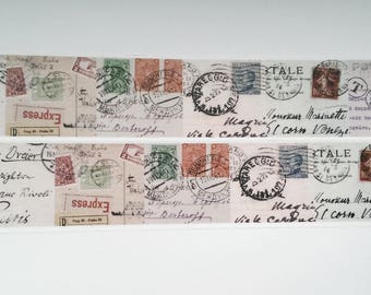 Washi tape vintage postcard