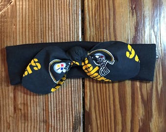 Pittsburgh Steelers Stretch Athletic Cheer Headband. Baby Headband. Baby Bow. Football. NFL Football Knit Headband. Steelers Hair Accessory