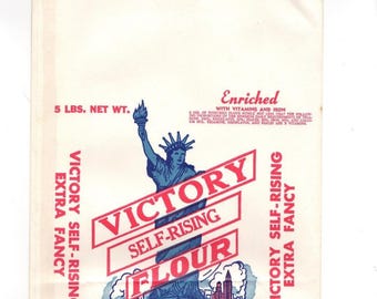VINTAGE VICTORY SELF rising flour bag 5 lbs purdy virginia unused