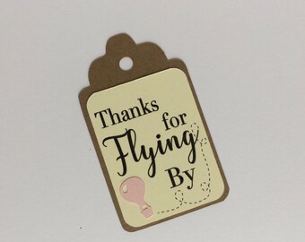 Thanks for Flying ByFavor Tags, Set of 12 Hot Air Balloon Gift Tags
