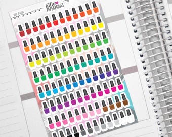 Nail Polish Stickers - 96 "A Polish of Rainbow" Stickers - Exclusive Nail Polish Manicure and Pedicure Decorative Stickers