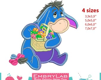 Applique Eeyore. Winnie The Pooh and Friends. Machine Embroidery Applique Design. Instant Digital Download (17343)