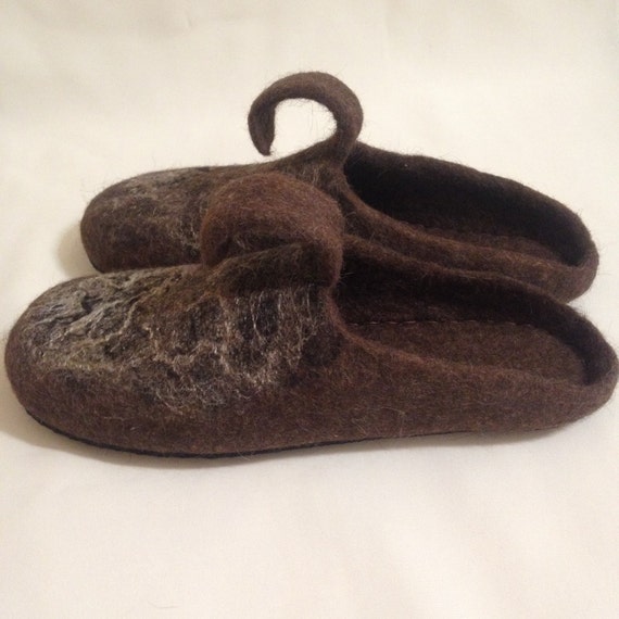 Sale 15 men felted organic wool slippers by ecoFeltedSlippers