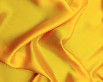 Sunshine Yellow Silk Charmeuse Satin, 46" inch, sold by the yard