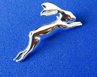 Leaping Hare Brooch sterling silver .925