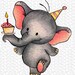Image #28 - Birthday Elly - Digital Stamp by Sasayaki Glitter digital Stamps - Naz - Line art only - Black and white
