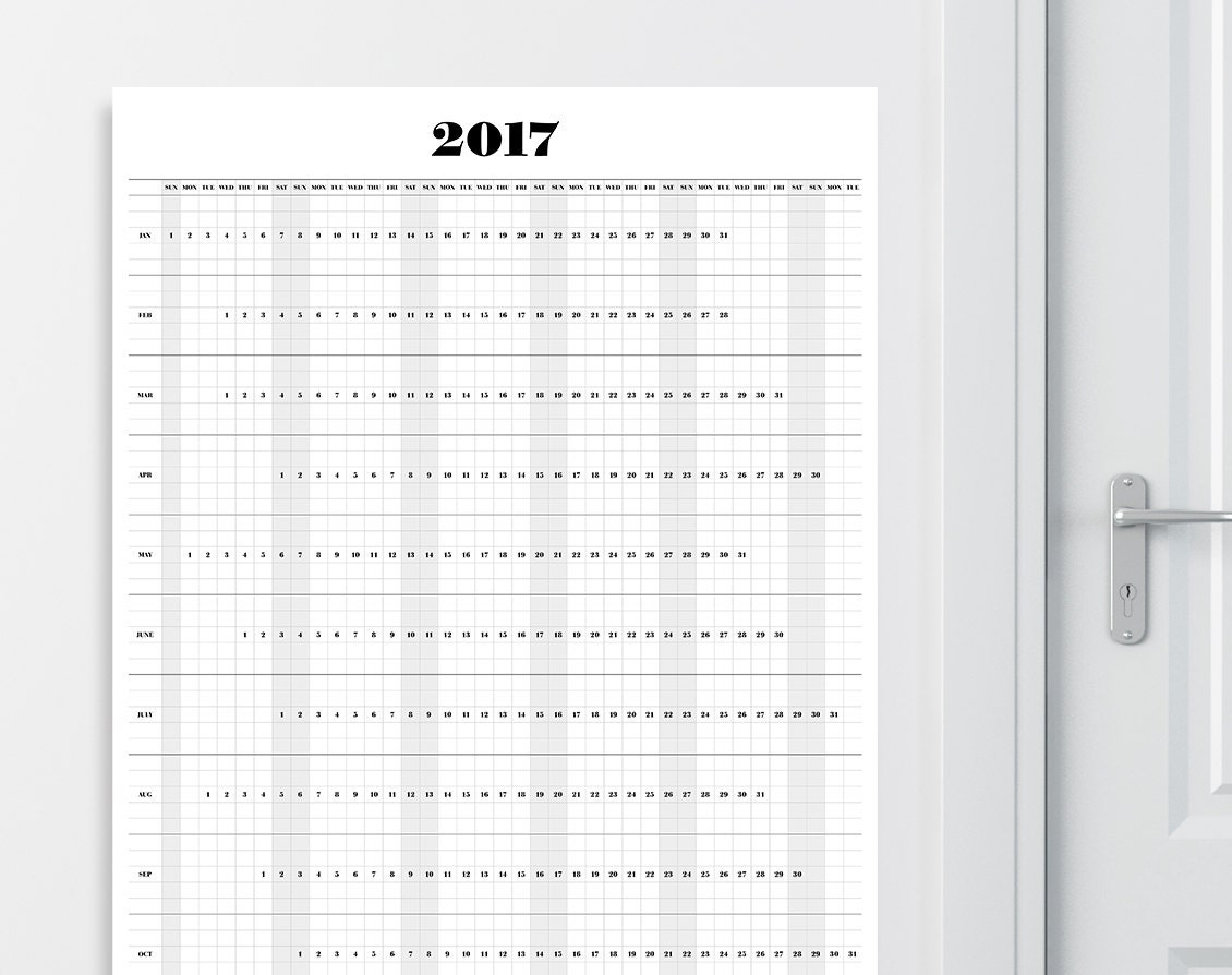 2017 Wall Calendar A1A2A3 Size Printable Calendar 2017