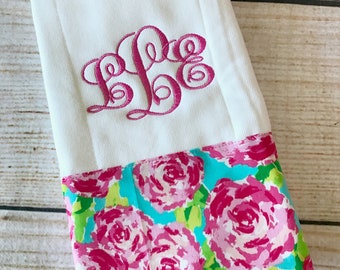 Monogrammed Burp Cloth - Baby Shower Gift - Personalized Burp Rag - Floral Burp Cloth - Burp Cloth - Baby Gift - New Baby Gift - Newborn Gif