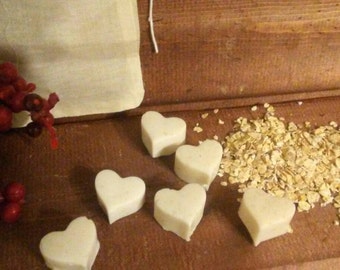 Heart shaped Oatmilk and honey body sugar cubes