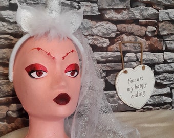 Bachelorette Veil or Hen Night Unicorn Horn Headband with Veil. Suitable for parties, Christmas, hen nights, festival wear, cosplay.