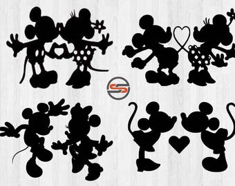 Mickey Mouse, Minnie Mouse, Disney, SVG Cut File, Magic Kingdom, Disneyland, T-shirt Transfer, DXF, Silhouette, Cricut, Instant Download.