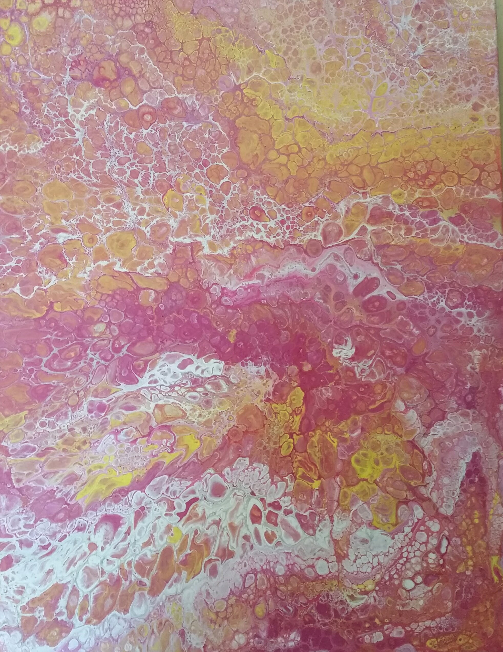 Fluid painting on canvas Rose Quartz