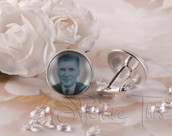 Custom Cufflinks, Photo Cufflinks, Mens Cuff links, Groom Cufflinks, Personalised Cuff links, Memorial Photo Cufflinks, Gift For Him.