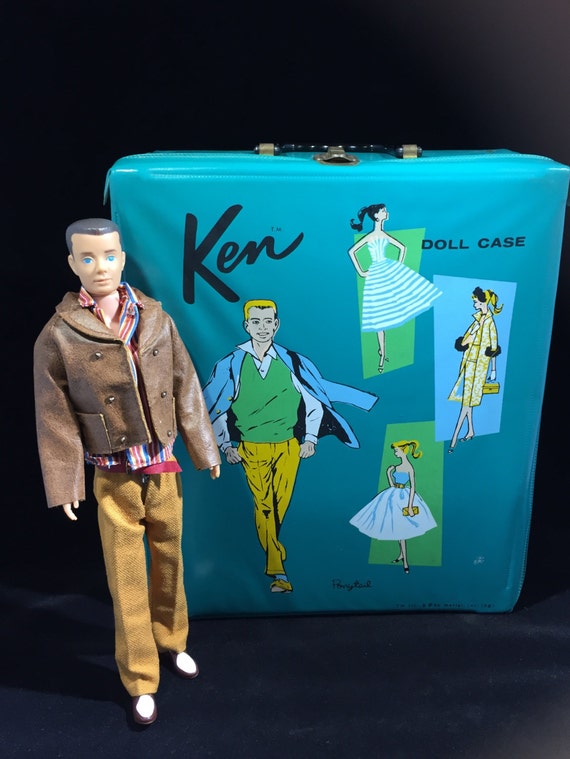 New Price Vintage 1960 Ken Doll and 1961 Ken Doll Case with